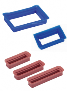 Těsnění pro vakuum hlavu | 100 x 60 mm ( modré), 80 x 50 mm ( modré ), 100 x 30 mm ( červené), 160 x 30 mm ( červené )